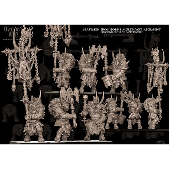Avatars of wars - Hommes bêtes - Kit Elite hommes bêtes armes lourdes - 3D Printed   