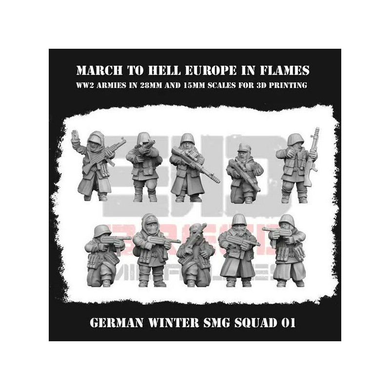 Infanterie Wehrmacht Hiver 3D – Soldats allemands en tenue d’hiver
