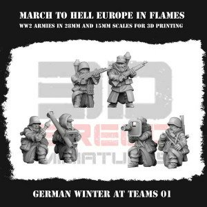 Impréssion 3D Figurines WWII Armée Allemande Wehrmacht Winter ATTeam 1