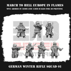 Impréssion 3D Figurines WWII Armée Allemande Wehrmacht Winter Rifle squad 1