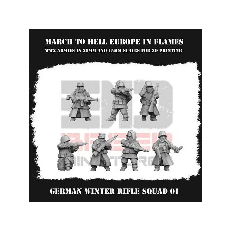 Infanterie Wehrmacht Hiver 3D – Soldats allemands en tenue d’hiver
