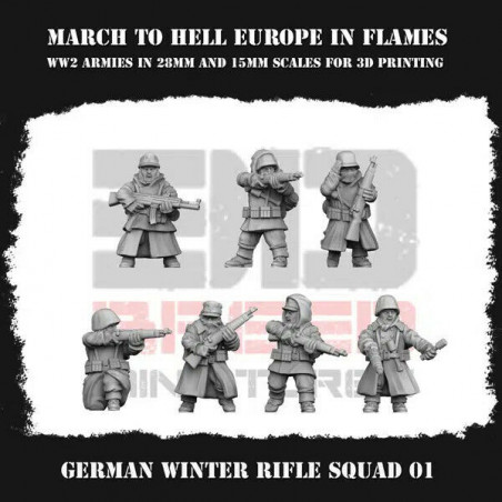 Infanterie Wehrmacht Hiver 3D – Soldats allemands en tenue d’hiver
