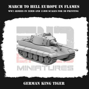 Impréssion 3D Figurines WWII Armée Allemande Wehrmacht King Tiger