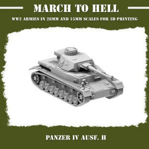 Impréssion 3D Figurines WWII Armée Allemande Wehrmacht Panzer IV Ausf.H