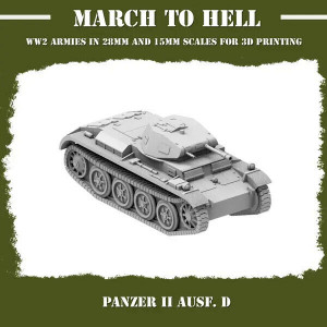 Impréssion 3D Figurines WWII Armée Allemande Wehrmacht Panzer II Ausf.D