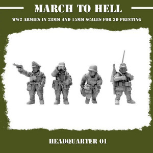 Impréssion 3D Figurines WWII Armée Allemande Wehrmacht HQ01