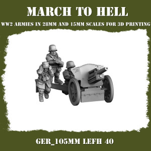 Impréssion 3D Figurines WWII Armée Allemande Wehrmacht  LEFH 105