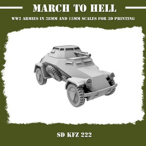 Impréssion 3D Figurines WWII Armée Allemande Wehrmacht  SD KFZ 222
