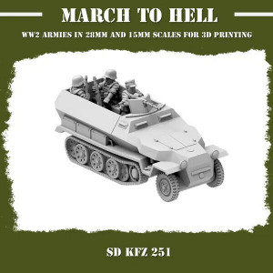 Impréssion 3D Figurines WWII Armée Allemande Wehrmacht  SD KFZ251