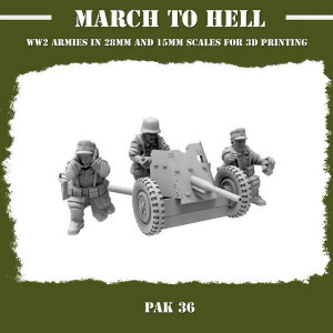 Impréssion 3D Figurines WWII Armée Allemande Wehrmacht  PAK 36