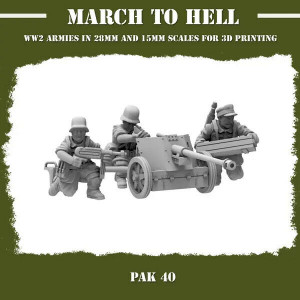 Impréssion 3D Figurines WWII Armée Allemande Wehrmacht  PAK 40