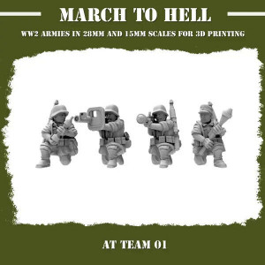 Impréssion 3D Figurines WWII Armée Allemande Wehrmacht  AT team 1