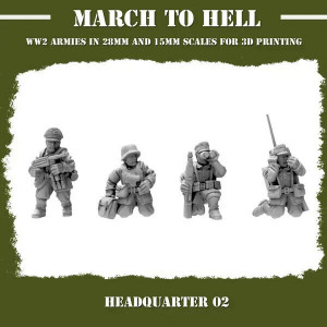 Impréssion 3D Figurines WWII Armée Allemande Wehrmacht HQ 02