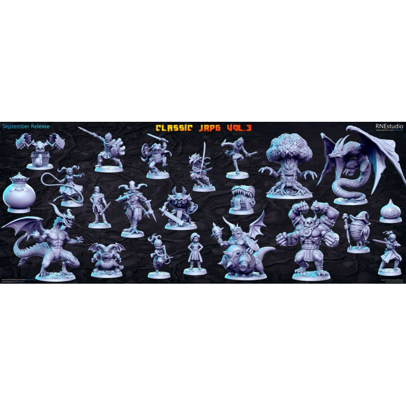 Figurines pour jeux de rôle, Wargame Impréssion 3D résine. Classic RPG Vol 3