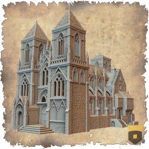 Décor impréssion 3D 2chelle 28mm Cathédrale