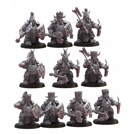 Figurines Nains du chaos imprimées en 3D