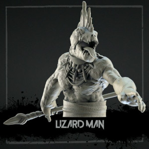 Bust in resin size 10cm - Lizardman