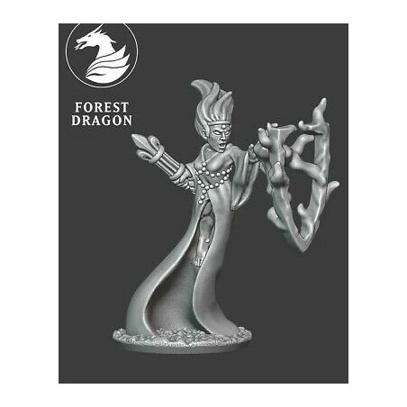 Forest Dragon impréssion 3d-Sorcière en lévitation-Echelle 15mm