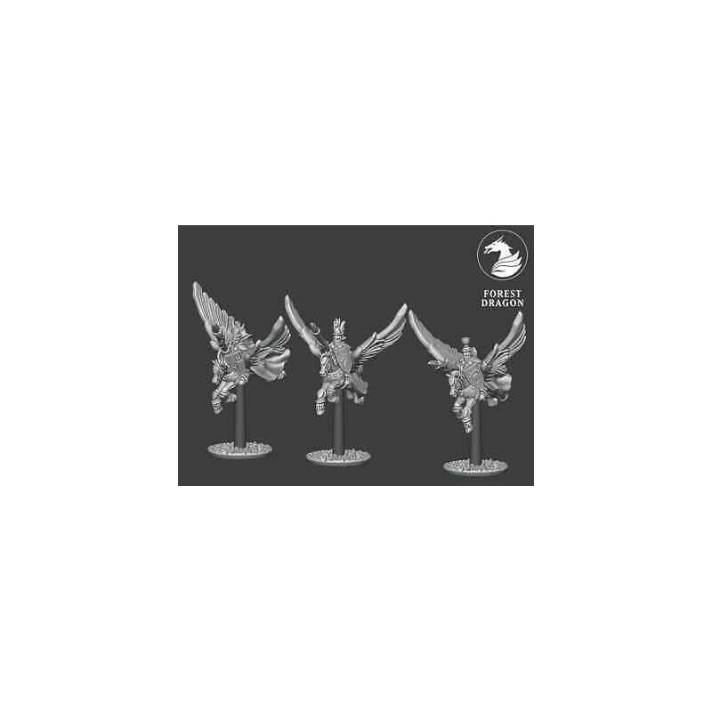 Forest Dragon impréssion 3d-Chevaliers pégases-Echelle 15mm-3 socles