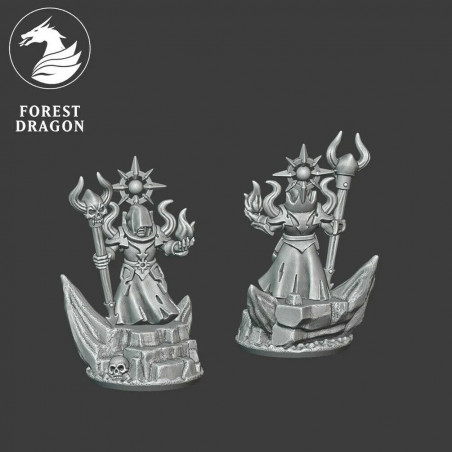 Forest Dragon impréssion 3d- Sorcier du chaos à pied Echelle 15mm