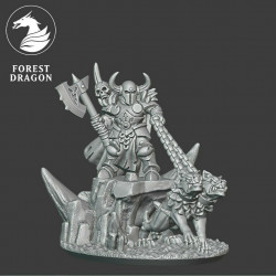 Forest Dragon impréssion 3d- Seigneur du chaos avec chien Echelle 15mm