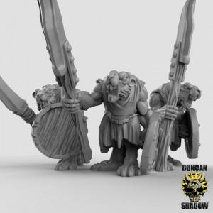 Impression 3D figurines jeux de rôle D&D, Saga, 9th Age, Rat folk with spears
