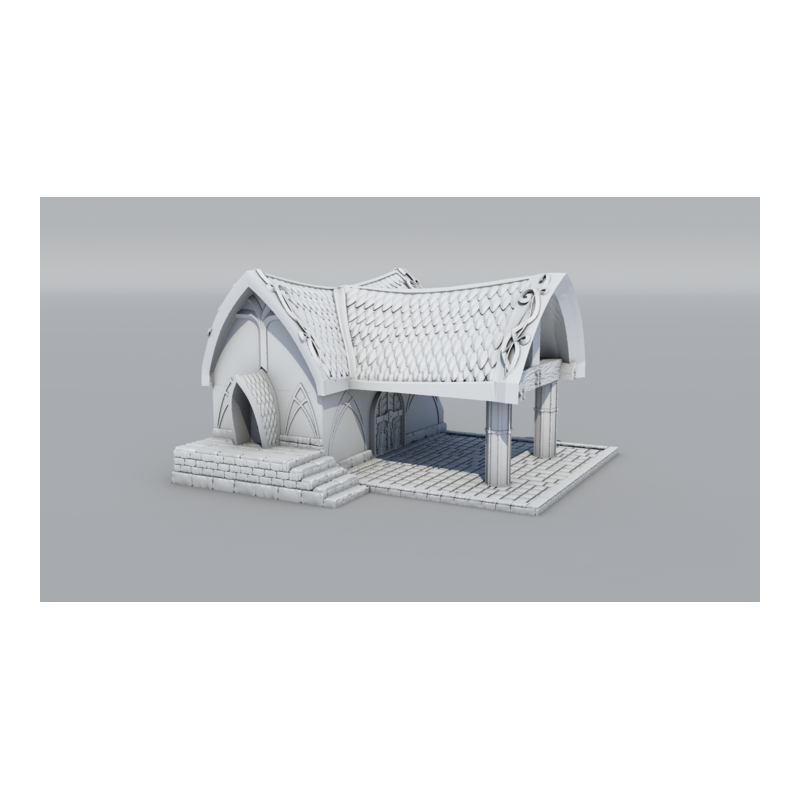 9th Age décors impression 3D Maison artisan elfique