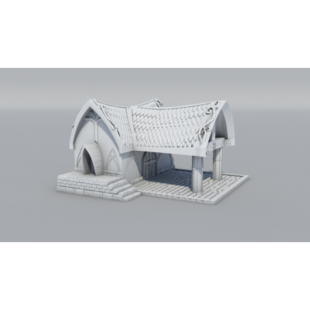 9th Age décors impression 3D Maison artisan elfique