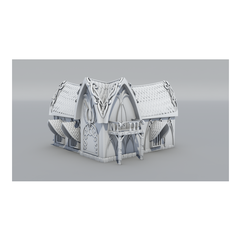 9th Age décors impression 3D Grande maison elfique 