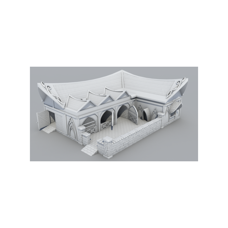 9th Age décors impression 3D Etable elfique 