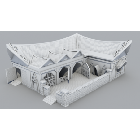 9th Age décors impression 3D Etable elfique 