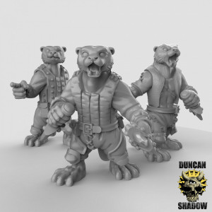 Impression 3D figurines jeux de rôle D&D, Saga, 9th Age,  Otter folk with dagger