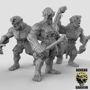 Impression 3D figurines jeux de rôle D&D, Saga, 9th Age, Ghouls with Bone Clubs