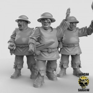 Impression 3D figurines jeux de rôle D&D, Saga, 9th Age, Town Guards with Dagger