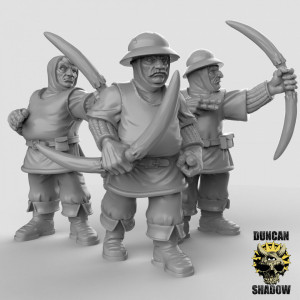 Impression 3D figurines jeux de rôle D&D, Saga, 9th Age, Town Guards with Bows