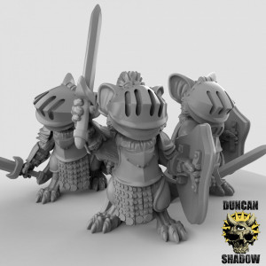 Impression 3D figurines jeux de rôle D&D, Saga, 9th Age,Mousle Knight with sword