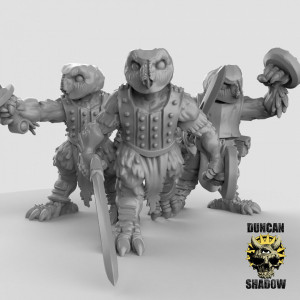 Impression 3D figurines jeux de rôle D&D, Saga, 9th Age, Owl folk with swords