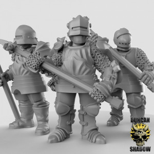 Impression 3D figurines jeux de rôle D&D, Saga, 9th Age,Knight with hammer 