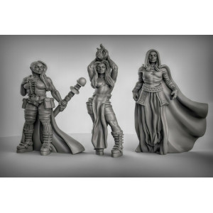 Impression 3D figurines jeux de rôle D&D, Saga, 9th Age, Female spellcasters